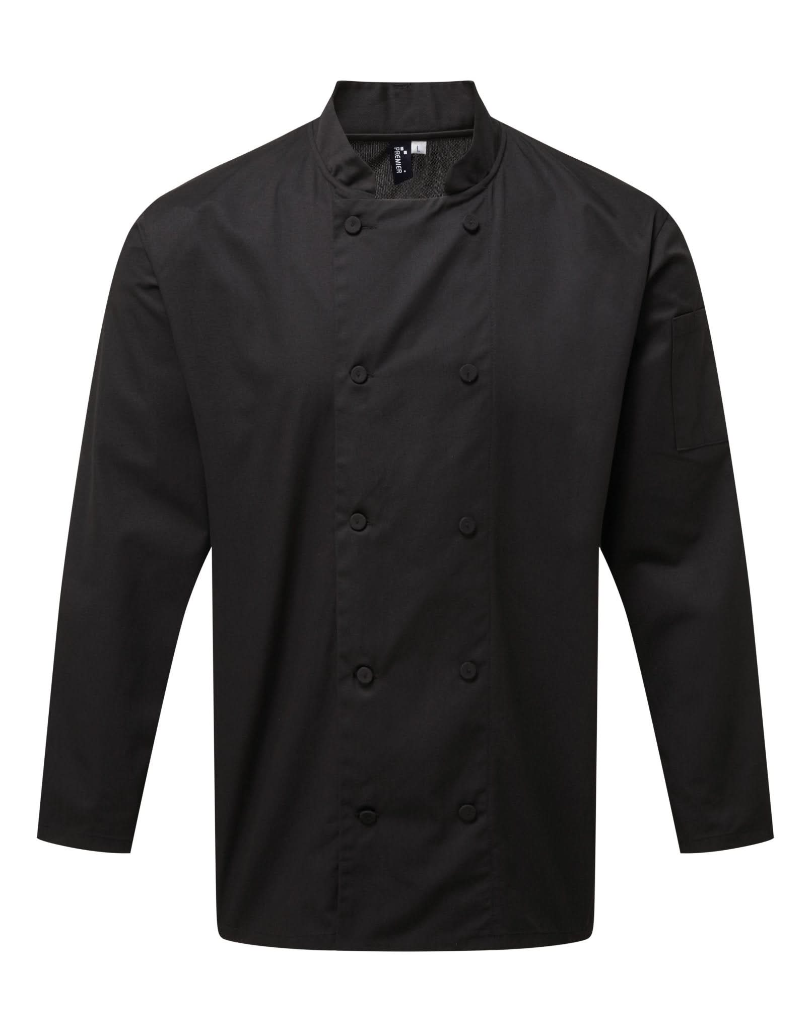 PR903: Long Sleeve Chefs Jacket Chefs Jacket Premier Black XS