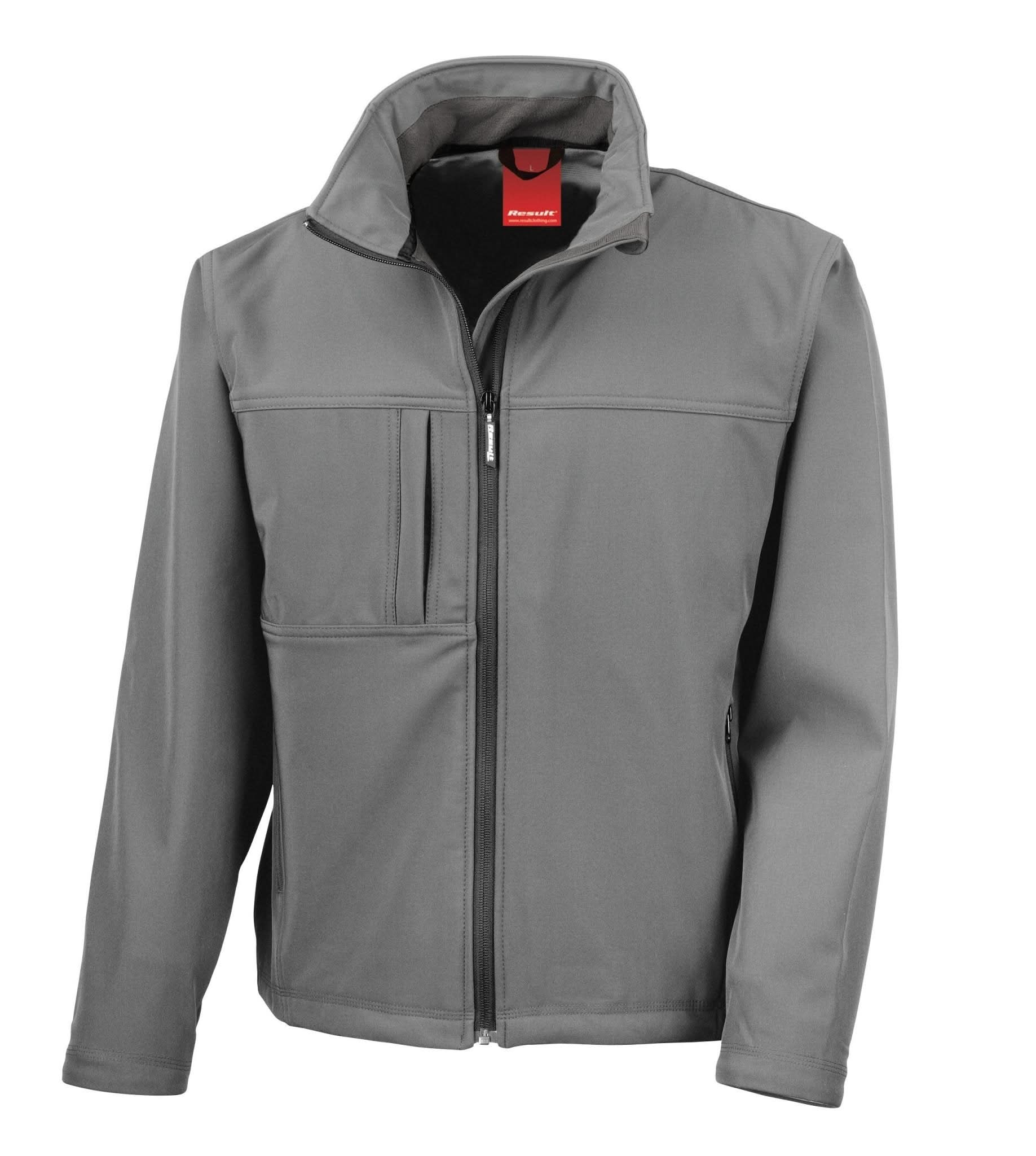 R121A: Classic Soft-shell Jacket Mens Softshell Jackets Result WG Grey S