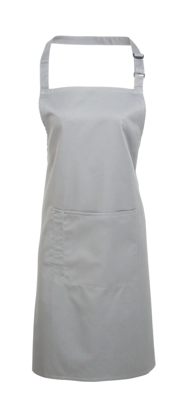 Colours Bib Apron - with Pocket Aprons Premier Silver 