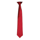 PR755: Colours Satin Clip Tie Ties Premier Burgundy Regular