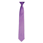 PR755: Colours Satin Clip Tie Ties Premier Rich Violet Regular