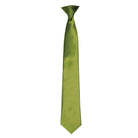 PR755: Colours Satin Clip Tie Ties Premier Oasis Green Regular