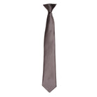 PR755: Colours Satin Clip Tie Ties Premier Dark Grey Regular