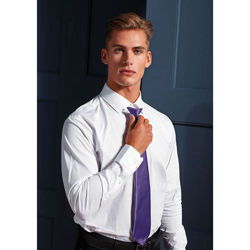 PR755: Colours Satin Clip Tie Ties Premier