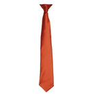 PR755: Colours Satin Clip Tie Ties Premier Chestnut Regular