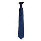 PR755: Colours Satin Clip Tie Ties Premier Navy Regular