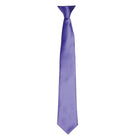 PR755: Colours Satin Clip Tie Ties Premier Purple Regular