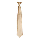 PR755: Colours Satin Clip Tie Ties Premier Khaki Regular