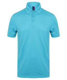 HB460: Mens Slim Fit Stretch Wicking Polo Mens Polos Henbury Sapphire Blue S