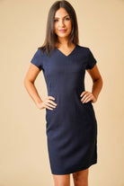 Manon Ladies V-Neck Dress Beauty Dresses La Beeby Navy 6