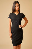 Maya Ladies V-Neck Dress Beauty Dresses La Beeby Black 6