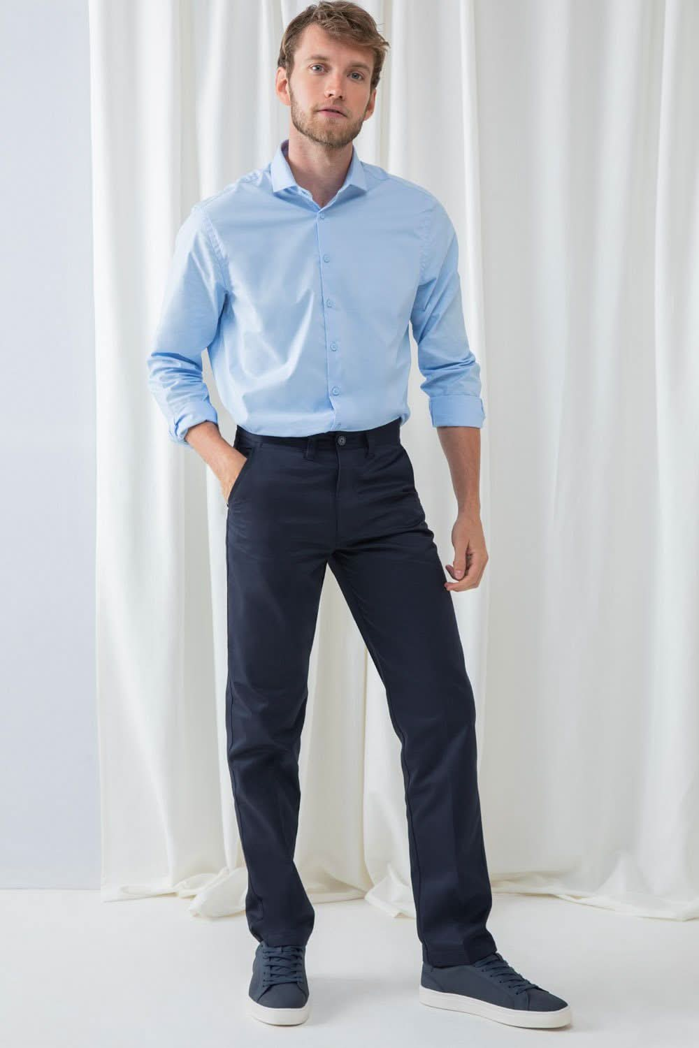 Mens 65/35 Flat Fronted Chino - The Staff Uniform Company