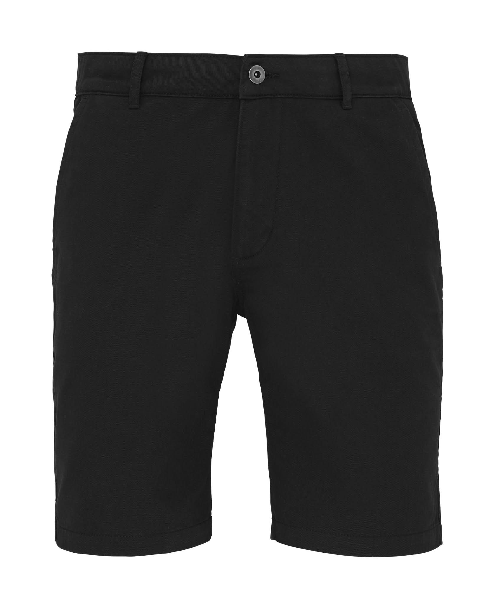 AQ051: Mens Chino Shorts Mens Chinos Asquith & Fox Black XS