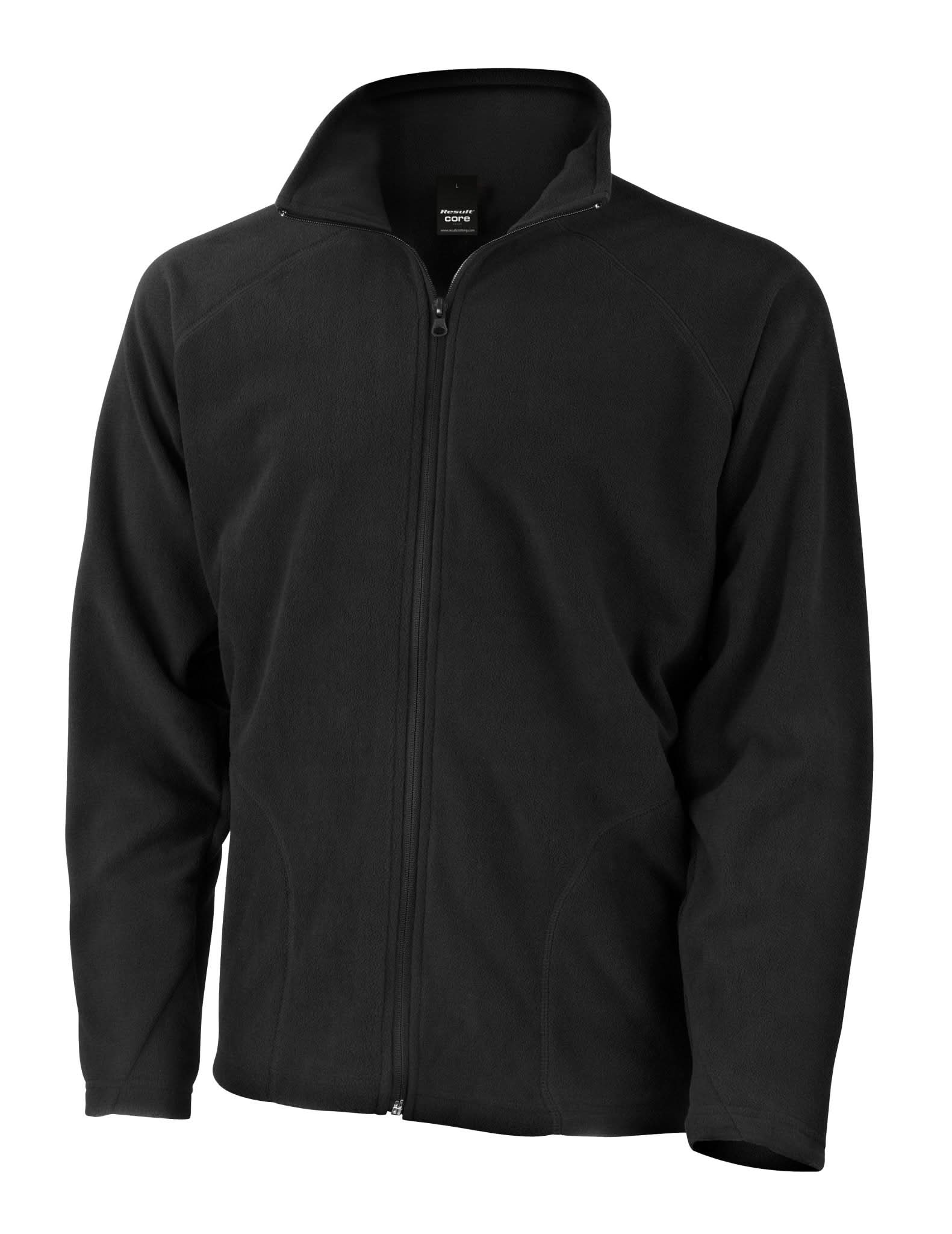 R114X: Microfleece Jacket Mens Fleeces Result Core Black XS