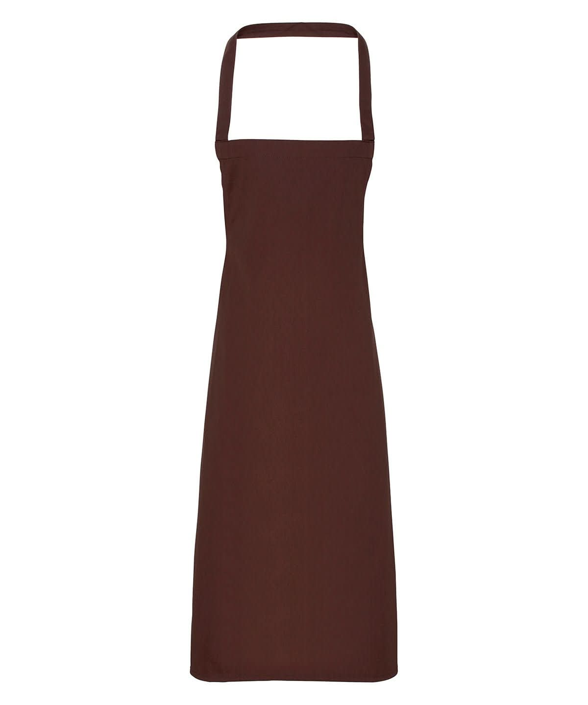 PR102: 100% Cotton Kitchen Apron Aprons Premier Brown Regular