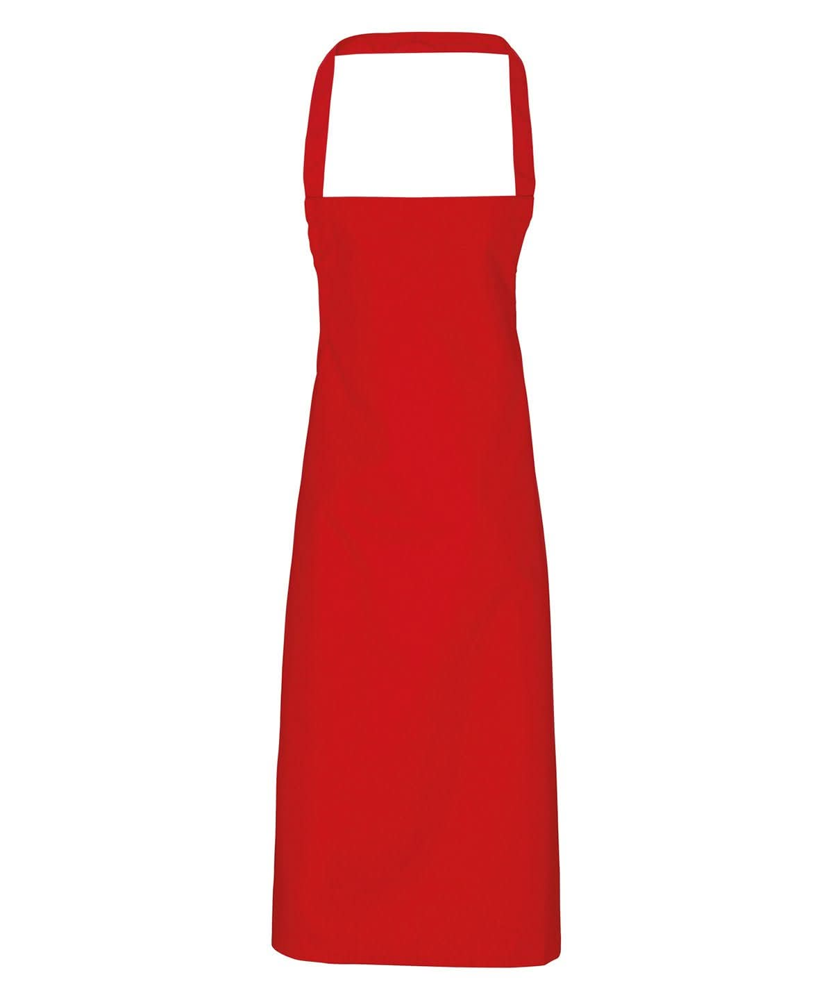 PR102: 100% Cotton Kitchen Apron Aprons Premier Red Regular