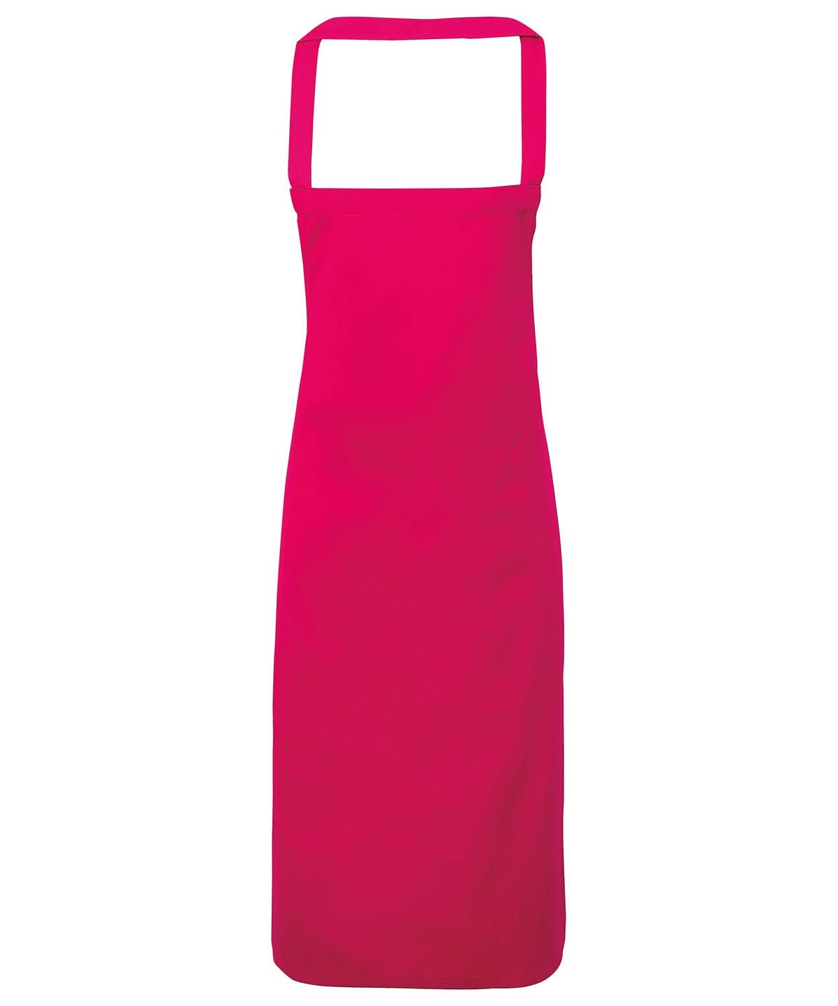 PR102: 100% Cotton Kitchen Apron Aprons Premier Hot Pink Regular