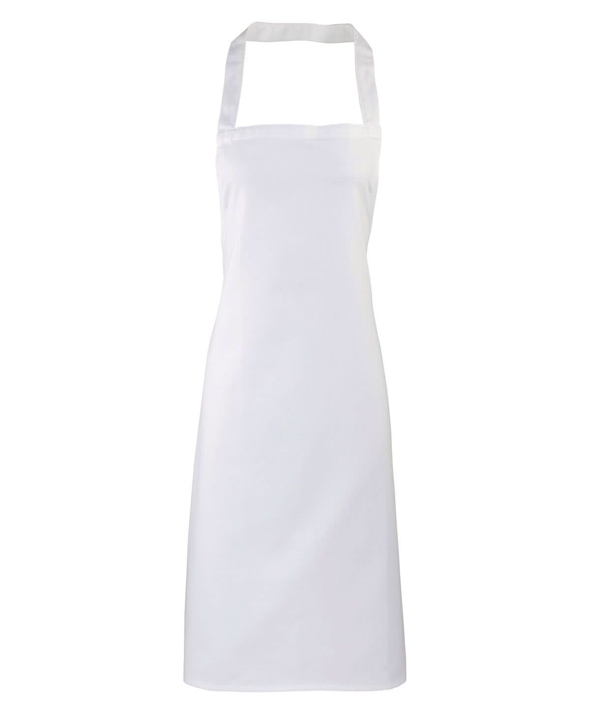 PR102: 100% Cotton Kitchen Apron Aprons Premier White Regular