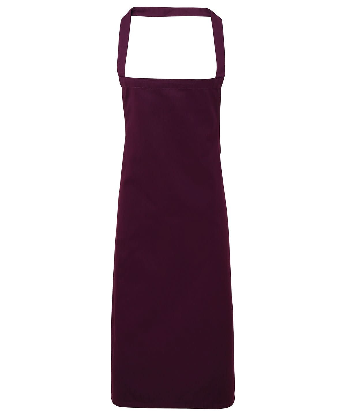 PR102: 100% Cotton Kitchen Apron Aprons Premier Aubergine Regular