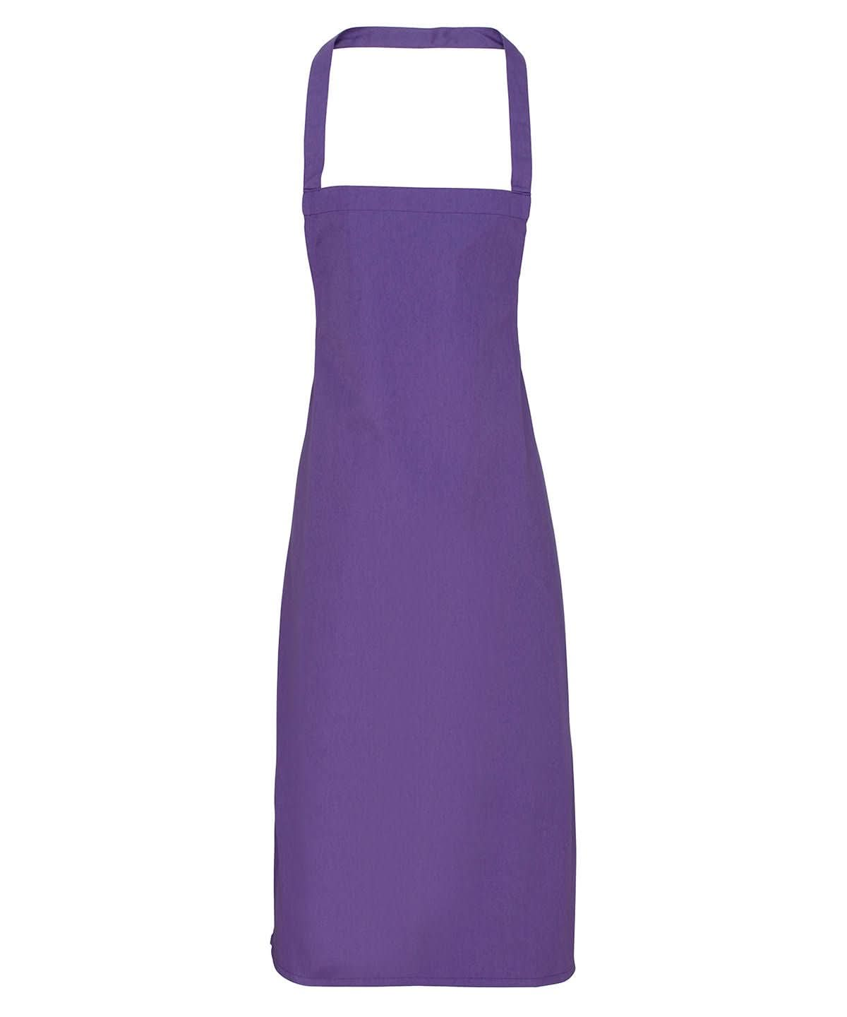 PR102: 100% Cotton Kitchen Apron Aprons Premier Purple Regular