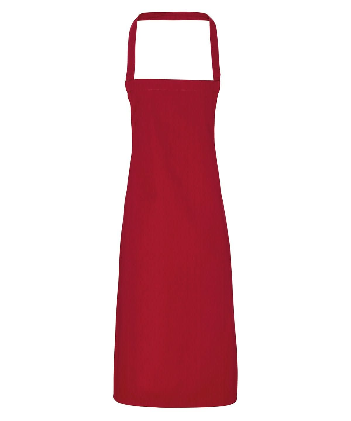 PR102: 100% Cotton Kitchen Apron Aprons Premier Burgundy Regular