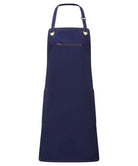 PR121: Barley Bib Apron Aprons Premier Navy/Camel Regular