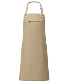 PR121: Barley Bib Apron Aprons Premier Khaki/Brown Regular