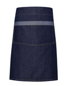 PR128: Contrast Denim Waist Apron Aprons Premier Indigo Denim Regular