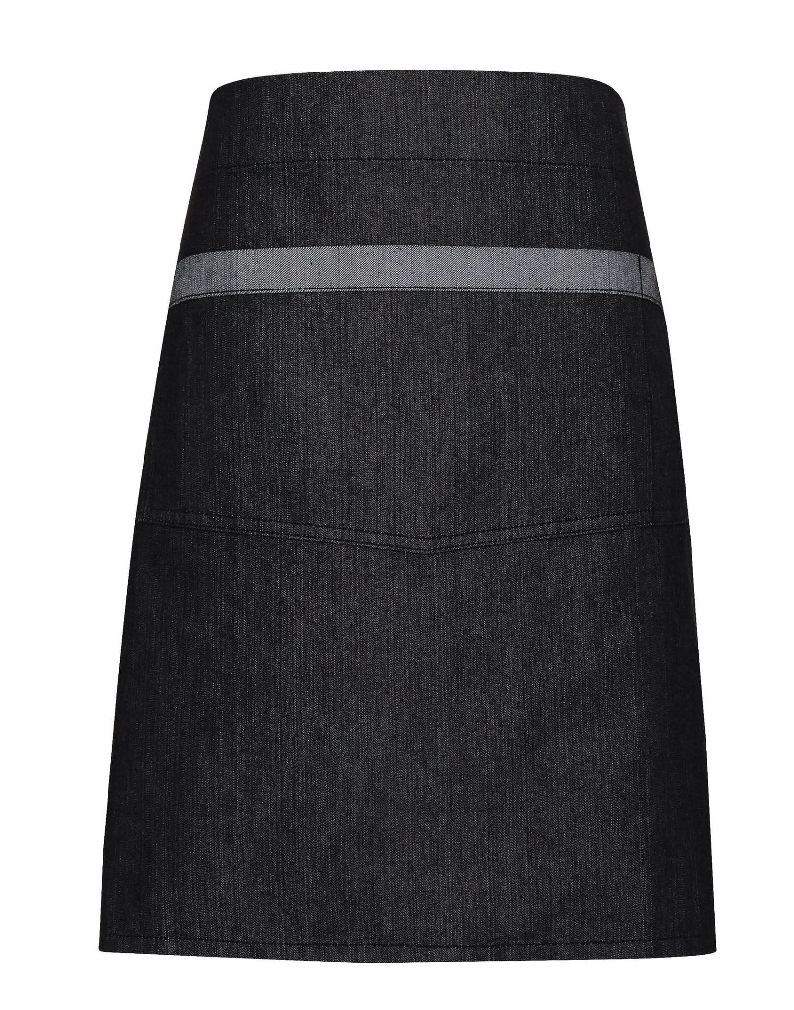 PR128: Contrast Denim Waist Apron Aprons Premier Black Denim Regular