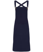 PR129: Cross Back Barista Bib Apron Aprons Premier Navy Regular