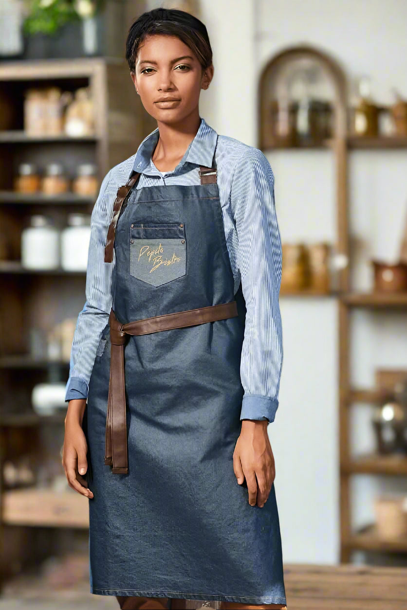 PR136: Waxed-Look Denim Apron Aprons Premier