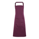 PR154: Colours Pocket Bib Apron Aprons Premier Aubergine Regular