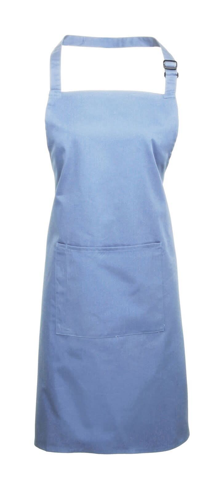 PR154: Colours Pocket Bib Apron Aprons Premier Mid Blue Regular