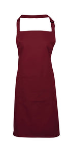 PR154: Colours Pocket Bib Apron Aprons Premier Burgundy Regular