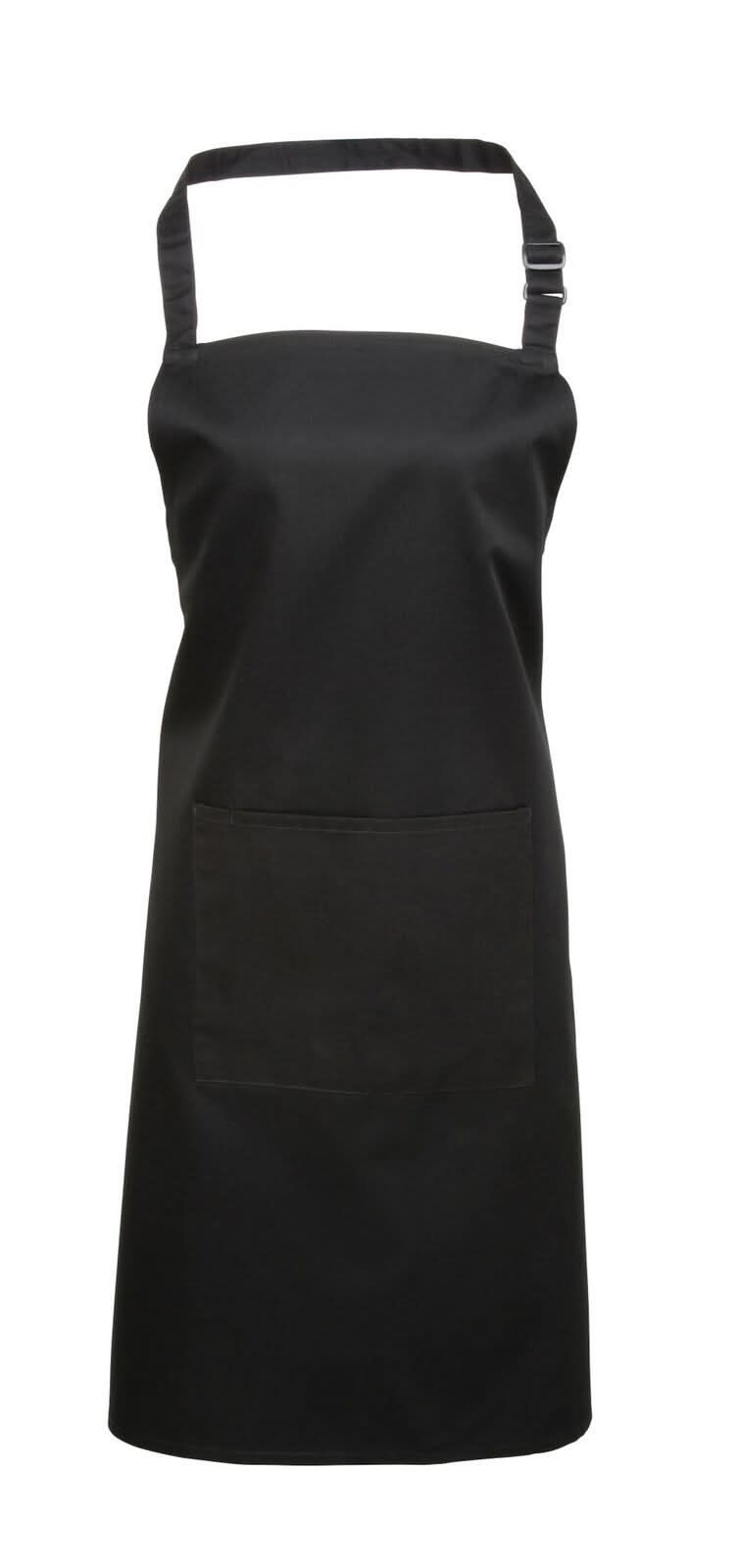 PR154: Colours Pocket Bib Apron Aprons Premier Black Regular