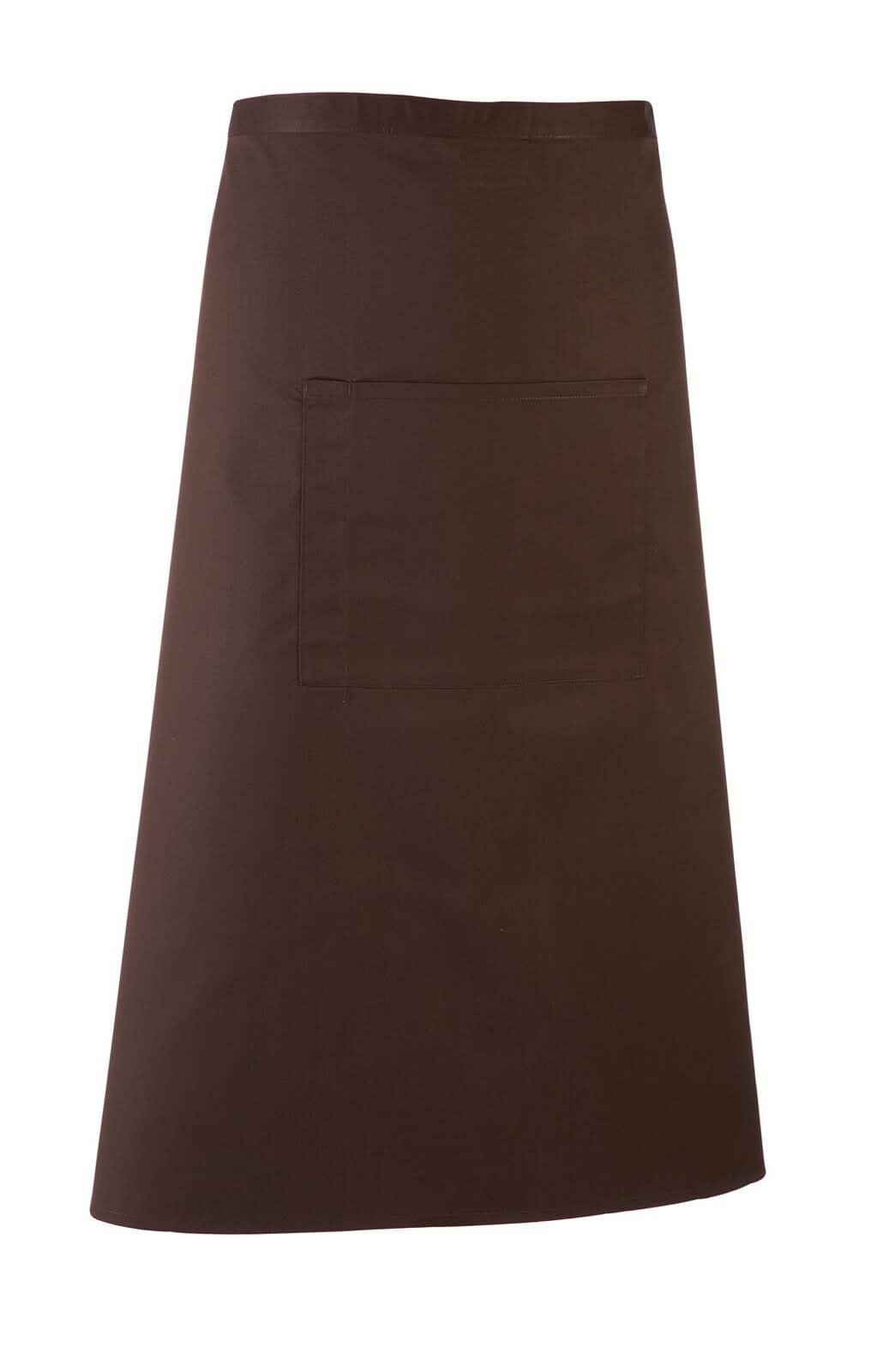 PR158: Colours Bar Apron Aprons Premier Brown Regular