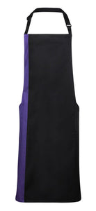 PR162: Contrast Bib Apron Aprons Premier Black/Purple Regular