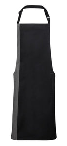 PR162: Contrast Bib Apron Aprons Premier Black/Dark Grey Regular