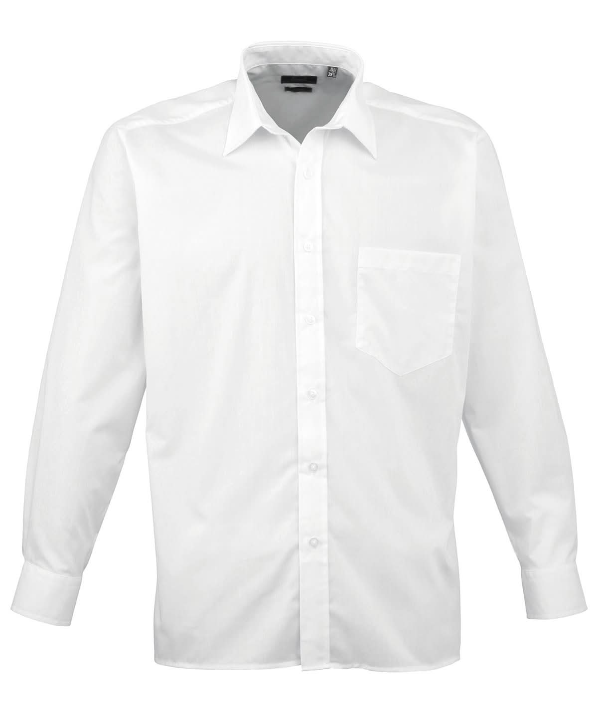 PR200: Mens Long Sleeve Poplin Shirt Mens Long Sleeve Shirts Premier