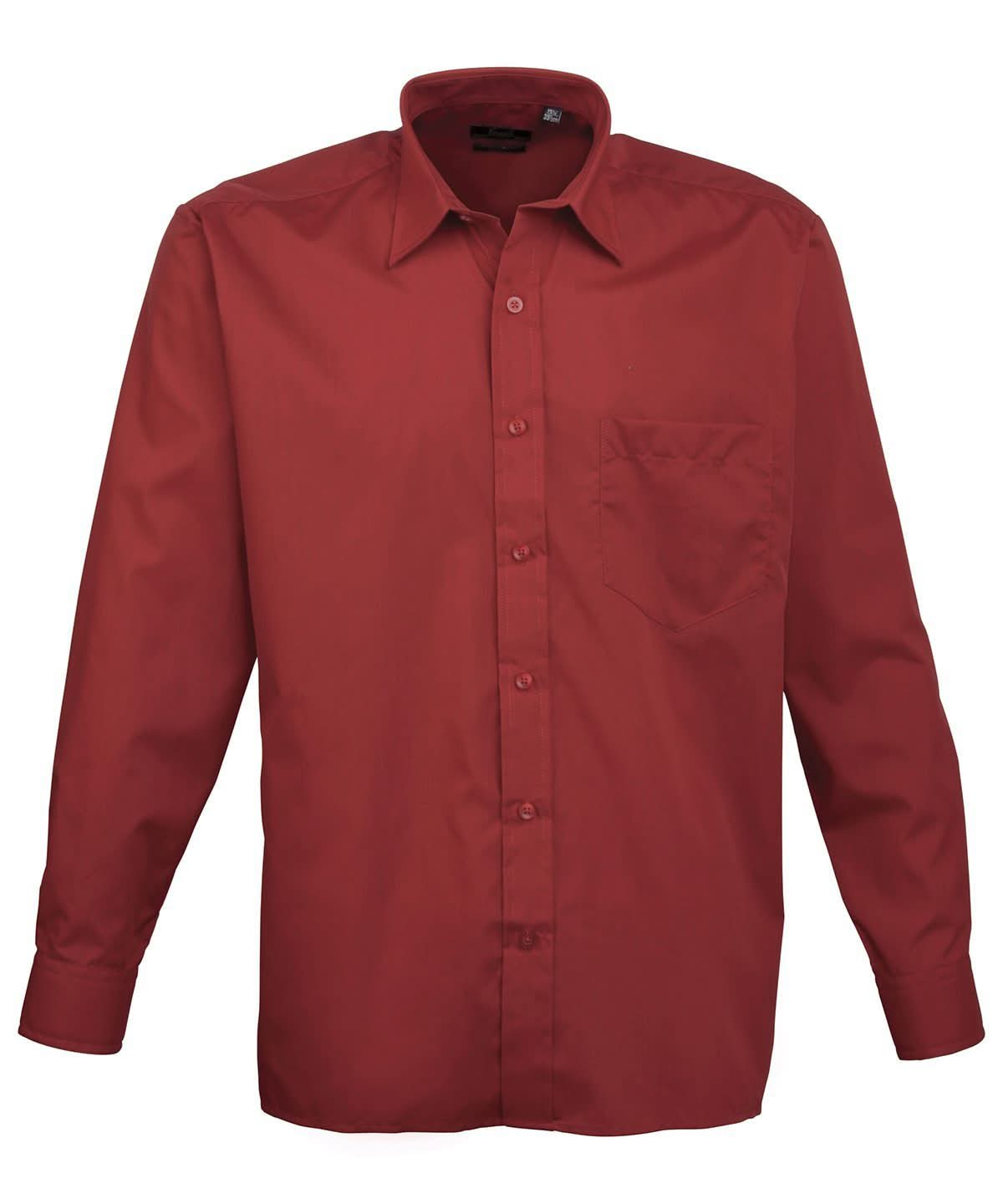 PR200: Mens Long Sleeve Poplin Shirt Mens Long Sleeve Shirts Premier