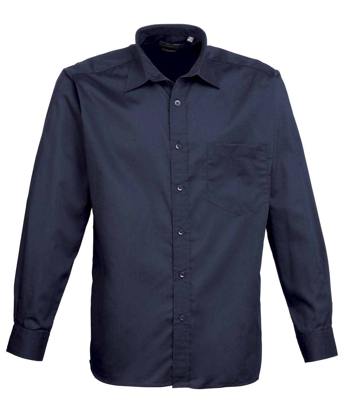 PR200: Mens Long Sleeve Poplin Shirt Mens Long Sleeve Shirts Premier