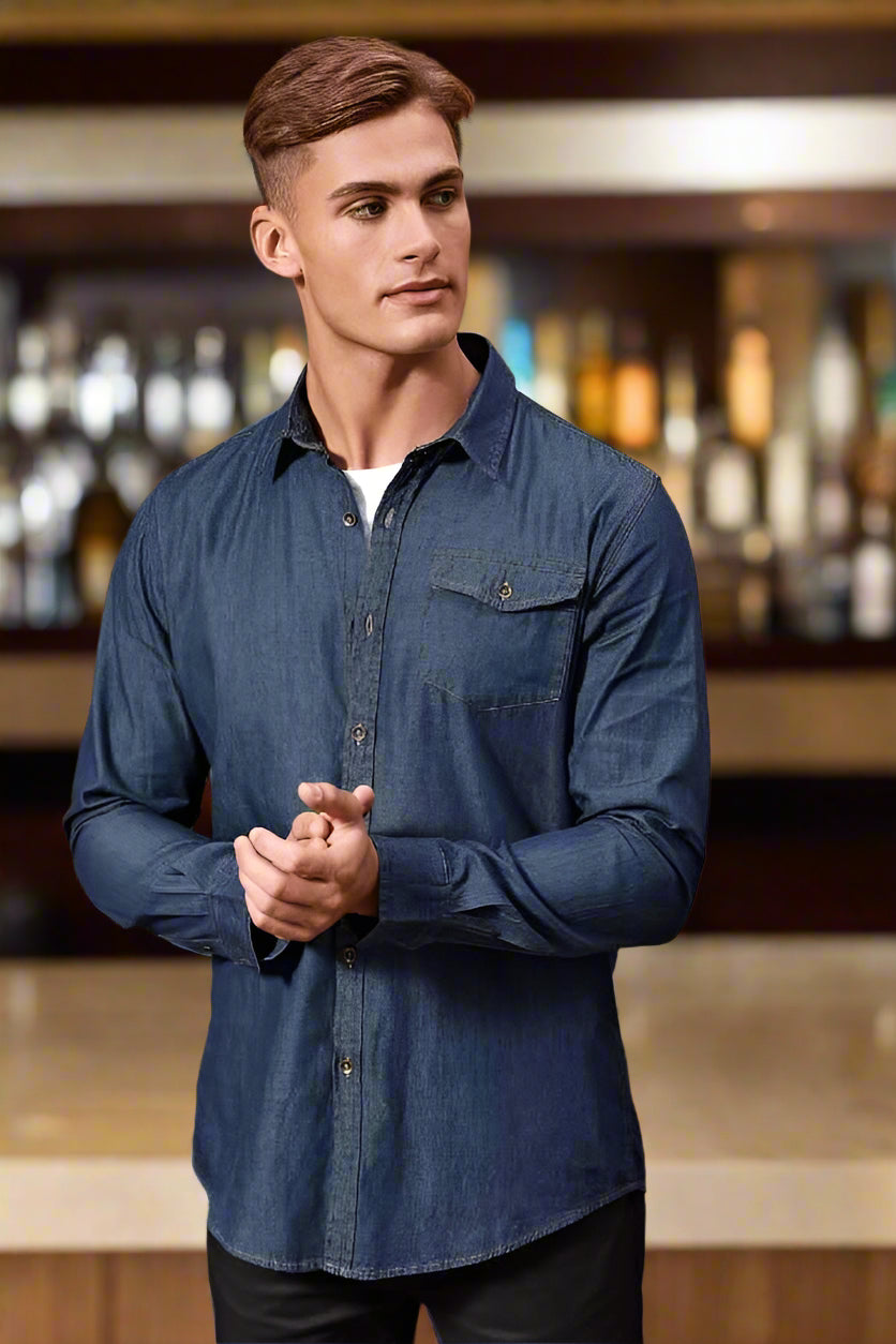 PR222 - Mens Denim Shirt - The Staff Uniform Company