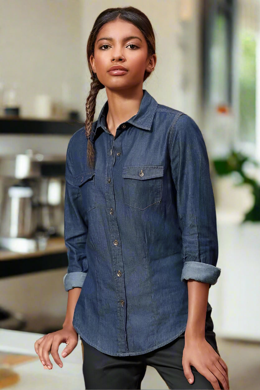 PR322 - Jean Stitch Denim Shirt - The Staff Uniform Company