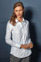 PR334: Signature Long Sleeve Oxford Shirt Womens Long Sleeve Shirts Premier White 8