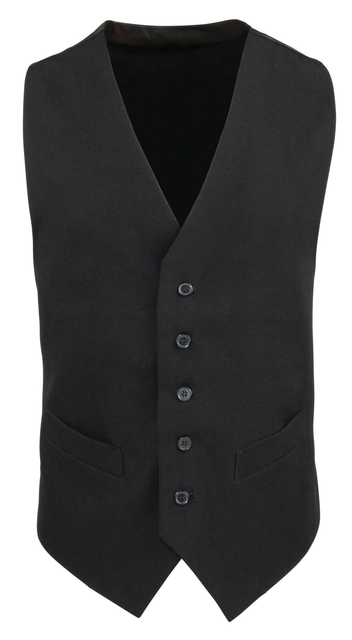 PR622: Black Hospitality Waistcoat Mens Hospitality Waistcoats Premier