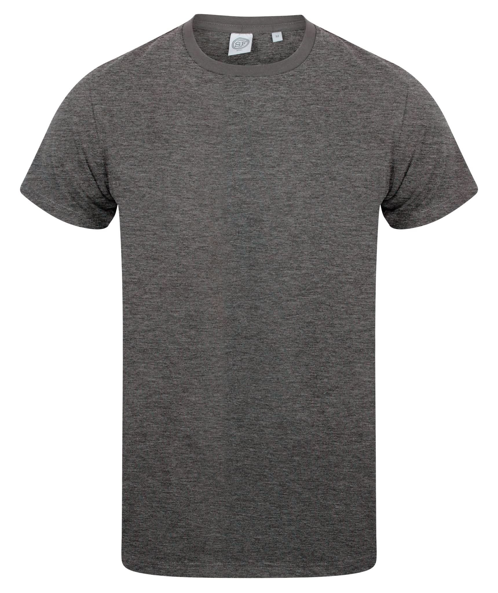 SF121: Stretch Fit Mens T-Shirt Mens T-Shirts SkinnyFit Heather Charcoal S