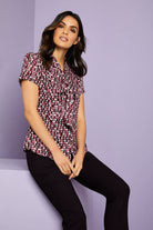 SJ016 - Tie Neck Blouse - Ovals Print - The Staff Uniform Company