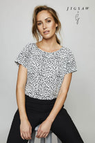 SJ021 - Pleat Neck Blouse - Leopard - The Staff Uniform Company