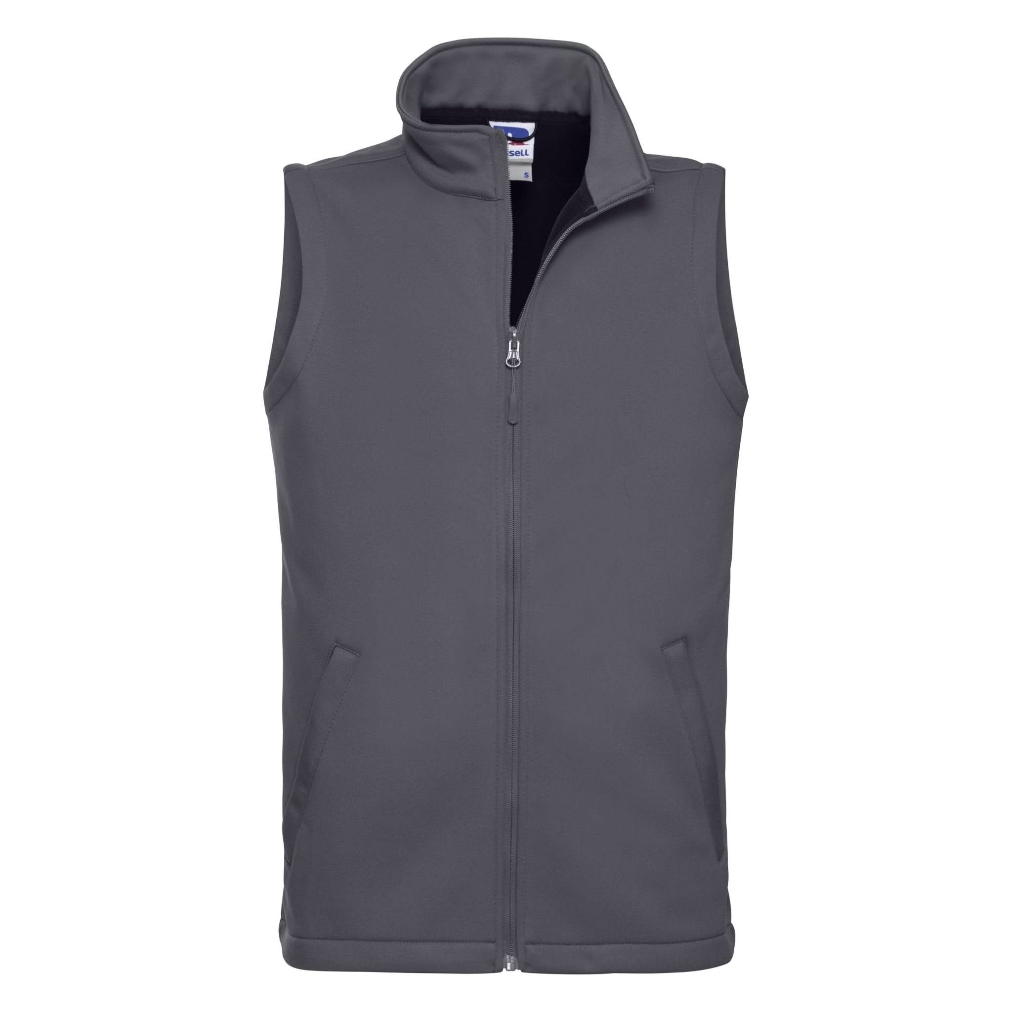 J041M: Smart Mens Softshell Gilet Mens Bodywarmers Russell