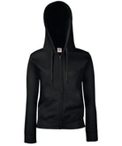 SS312: Premium Ladies 70/30 Hooded Sweatshirt Jacket Womens Hoodies Fruit of the Loom Black XS